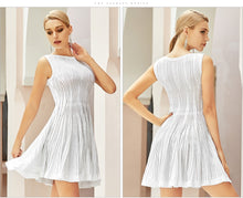 ADYCE Vestidos White Sexy Tank O Neck Fit and Flare Sleeveless Casual Bodycon Party Dress - Y6230