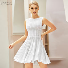 ADYCE Vestidos White Sexy Tank O Neck Fit and Flare Sleeveless Casual Bodycon Party Dress - Y6230